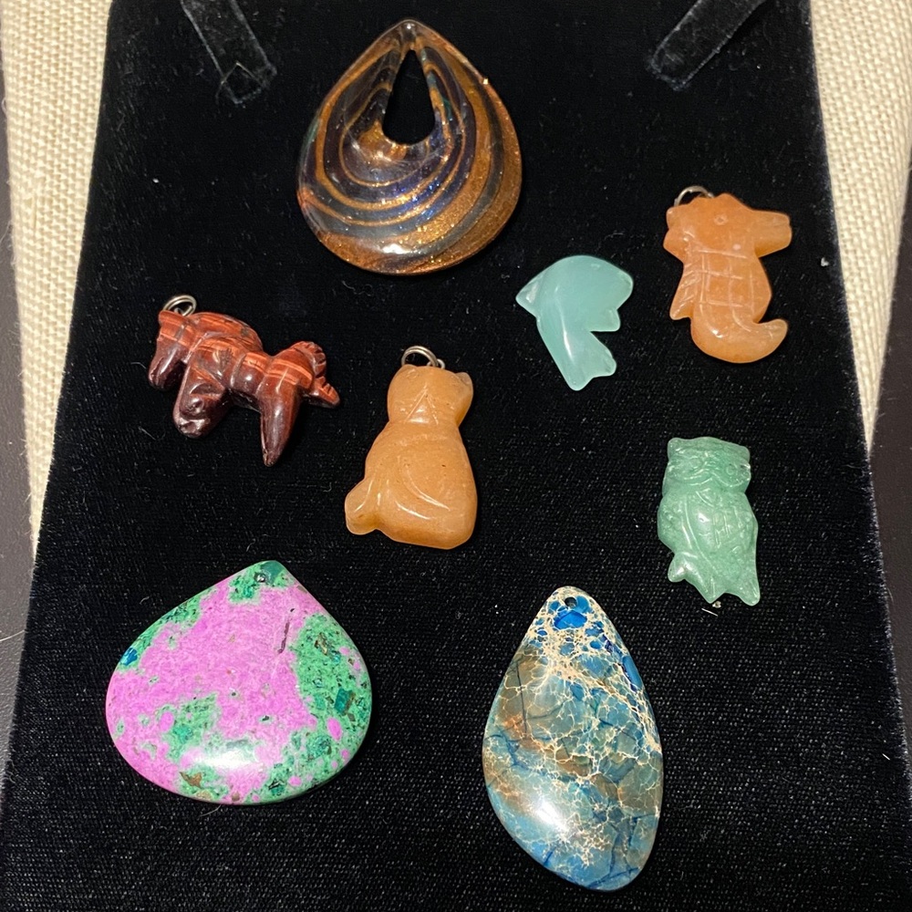 Natural Colorful gemstone pendant stones for jewelry makers